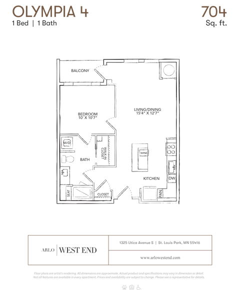 a floor plan of a unit with a bedroom and a bathroom